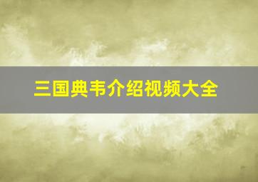 三国典韦介绍视频大全