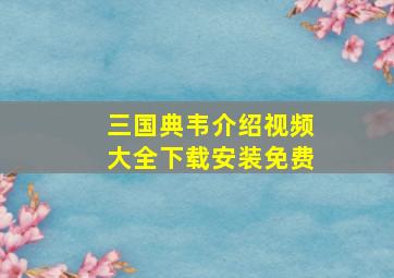 三国典韦介绍视频大全下载安装免费