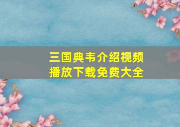 三国典韦介绍视频播放下载免费大全