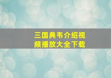 三国典韦介绍视频播放大全下载