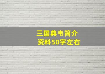 三国典韦简介资料50字左右