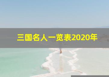 三国名人一览表2020年