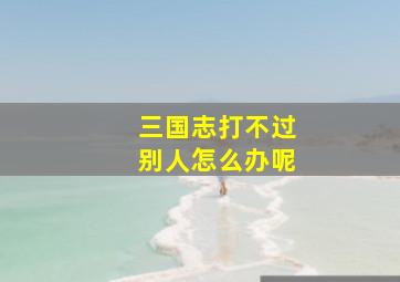 三国志打不过别人怎么办呢