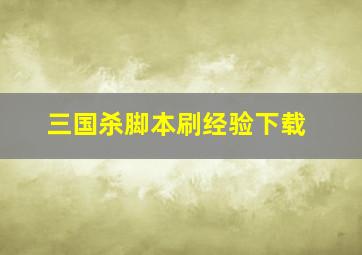 三国杀脚本刷经验下载