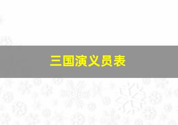 三国演义员表