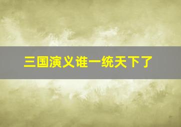 三国演义谁一统天下了