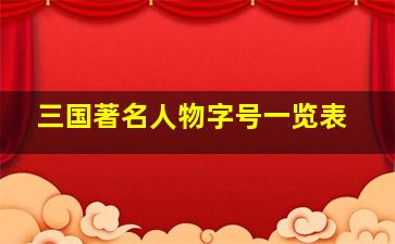 三国著名人物字号一览表