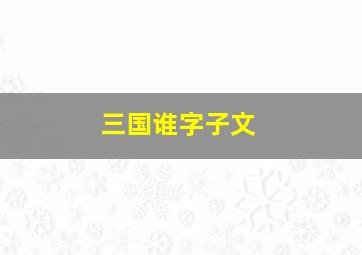 三国谁字子文