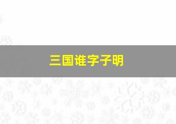 三国谁字子明