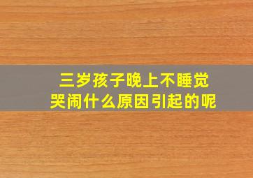 三岁孩子晚上不睡觉哭闹什么原因引起的呢