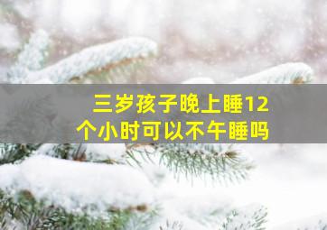 三岁孩子晚上睡12个小时可以不午睡吗