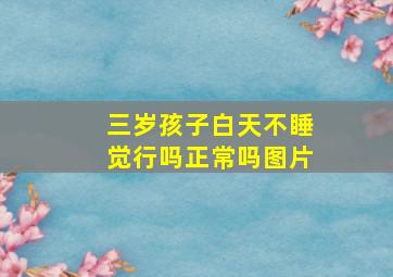 三岁孩子白天不睡觉行吗正常吗图片