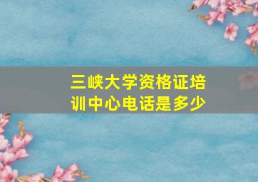 三峡大学资格证培训中心电话是多少