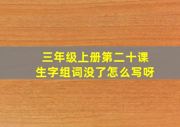 三年级上册第二十课生字组词没了怎么写呀