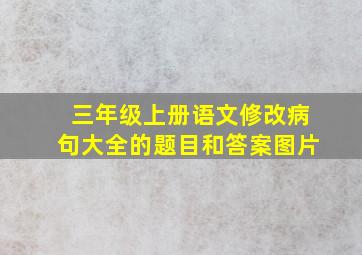 三年级上册语文修改病句大全的题目和答案图片