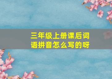 三年级上册课后词语拼音怎么写的呀