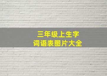 三年级上生字词语表图片大全