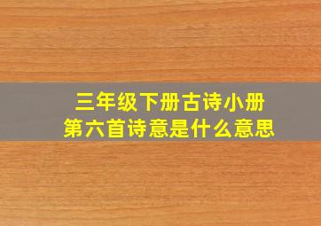 三年级下册古诗小册第六首诗意是什么意思