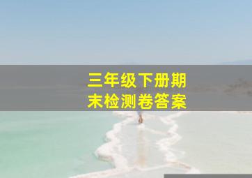 三年级下册期末检测卷答案