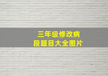 三年级修改病段题目大全图片