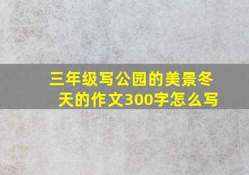 三年级写公园的美景冬天的作文300字怎么写