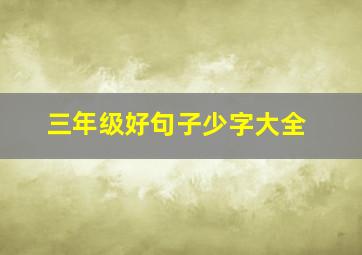 三年级好句子少字大全