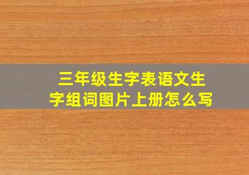 三年级生字表语文生字组词图片上册怎么写