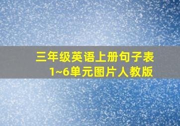 三年级英语上册句子表1~6单元图片人教版