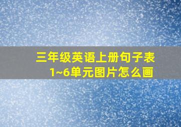 三年级英语上册句子表1~6单元图片怎么画