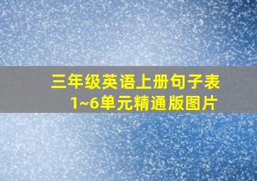 三年级英语上册句子表1~6单元精通版图片