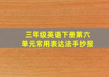 三年级英语下册第六单元常用表达法手抄报