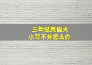 三年级英语大小写不分怎么办