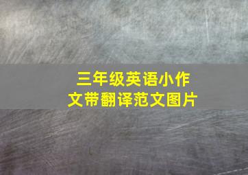 三年级英语小作文带翻译范文图片