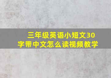 三年级英语小短文30字带中文怎么读视频教学