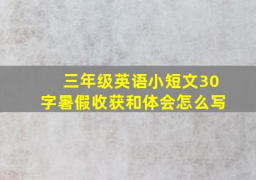 三年级英语小短文30字暑假收获和体会怎么写