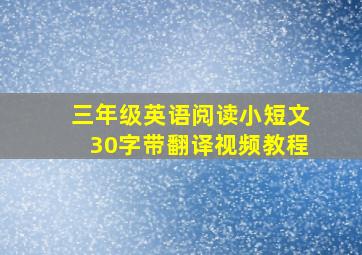 三年级英语阅读小短文30字带翻译视频教程