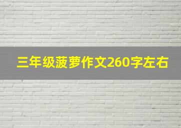 三年级菠萝作文260字左右