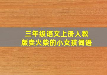 三年级语文上册人教版卖火柴的小女孩词语