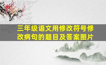 三年级语文用修改符号修改病句的题目及答案图片