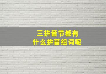 三拼音节都有什么拼音组词呢