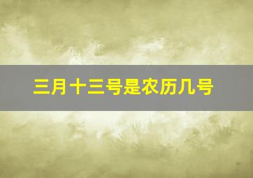 三月十三号是农历几号