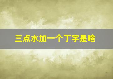 三点水加一个丁字是啥