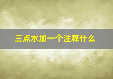 三点水加一个注释什么