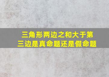 三角形两边之和大于第三边是真命题还是假命题