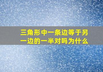 三角形中一条边等于另一边的一半对吗为什么