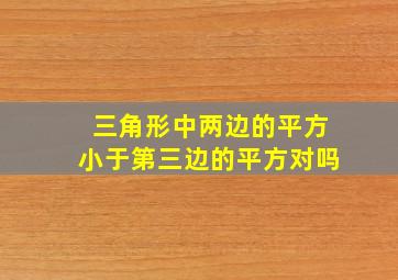 三角形中两边的平方小于第三边的平方对吗