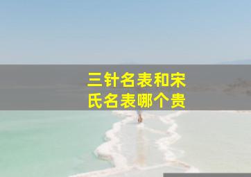 三针名表和宋氏名表哪个贵