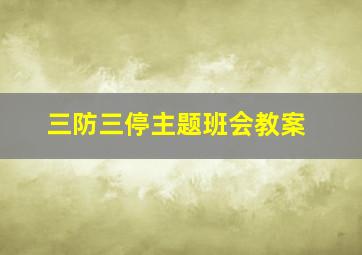 三防三停主题班会教案