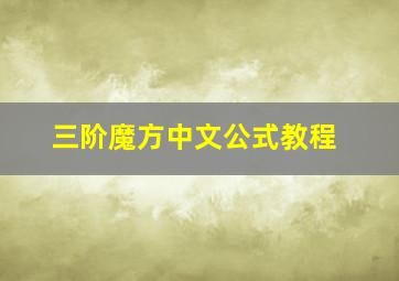 三阶魔方中文公式教程