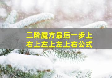 三阶魔方最后一步上右上左上左上右公式